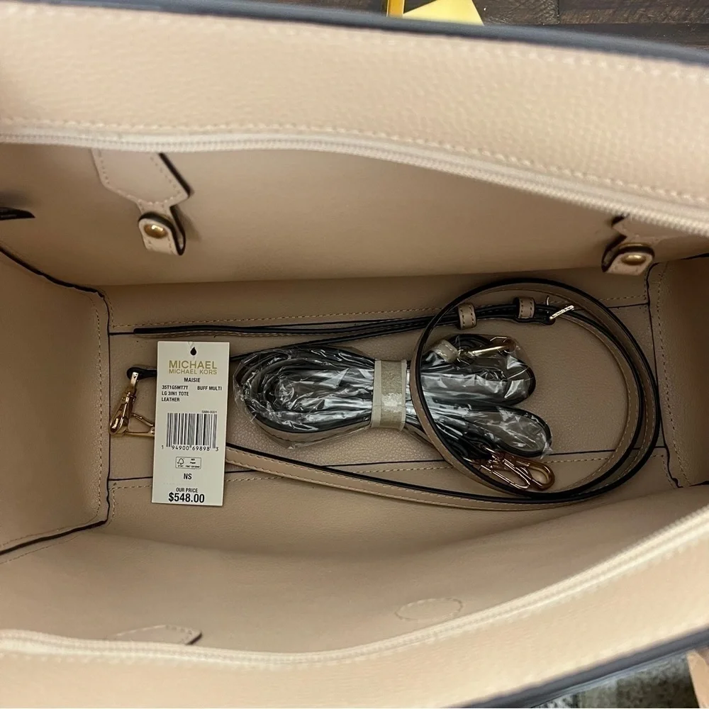 Michael Kors 3 in 1 Large Maisie Tote. Beige. #360